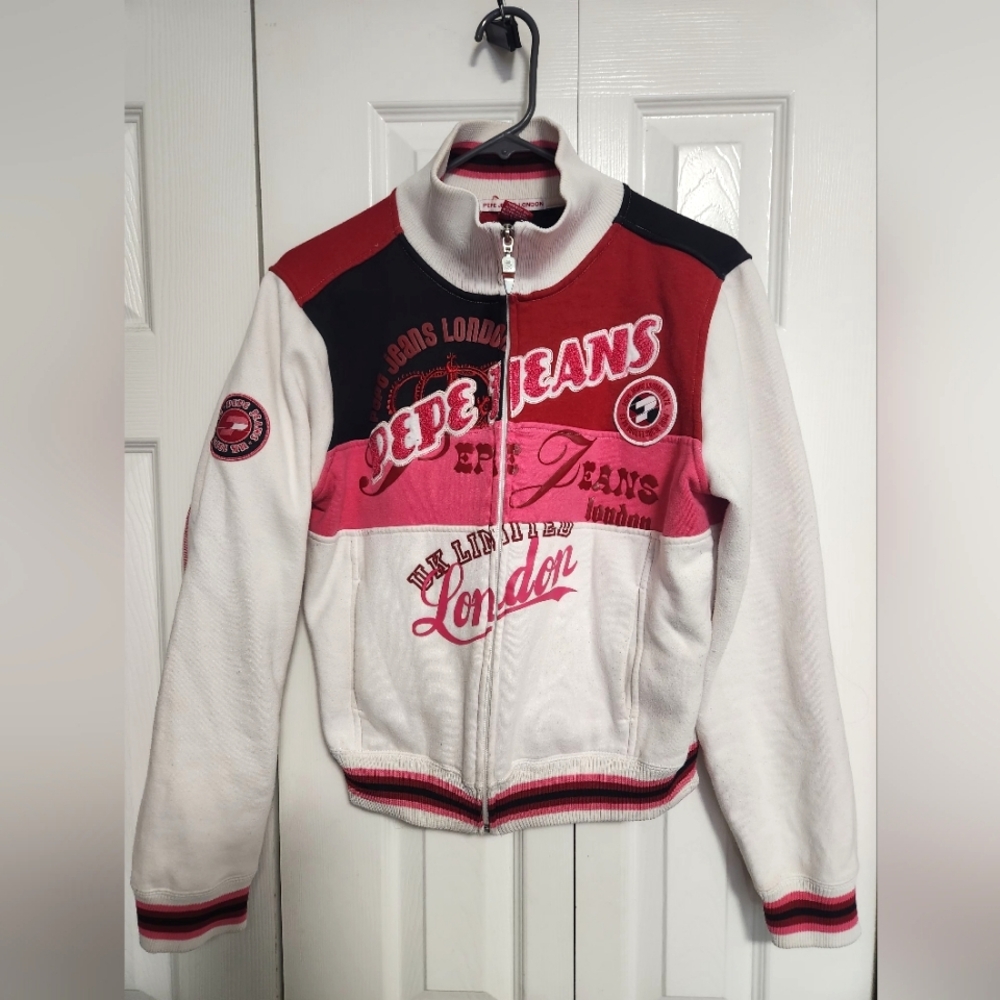 Pepe Jeans Y2K Vintage Track Embroidered Detailing Zip Up Jacket